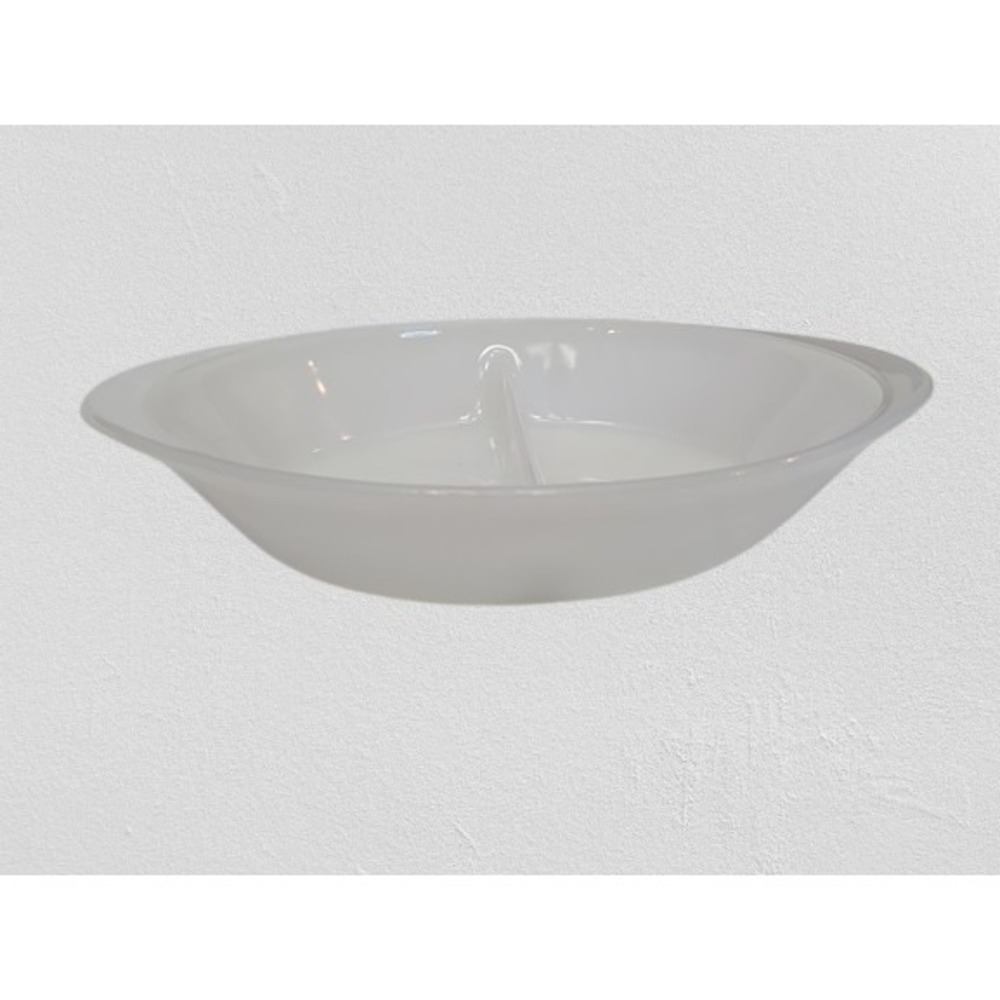 VINTAGE  GlasBake Milk Glass  Divided Bake Serving Dish J-2352 ‎ 12" x 8.5"